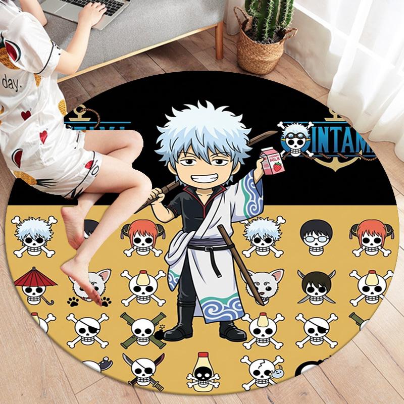 Gintama Round Area Rug Carpet Rug For Living Room Bedroom Sofa Playroom Decor Nonslip Floor Mat