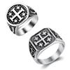Vintage Titanium Steel Cross T Ring for Men Stylish Classic Unique Jewelry
