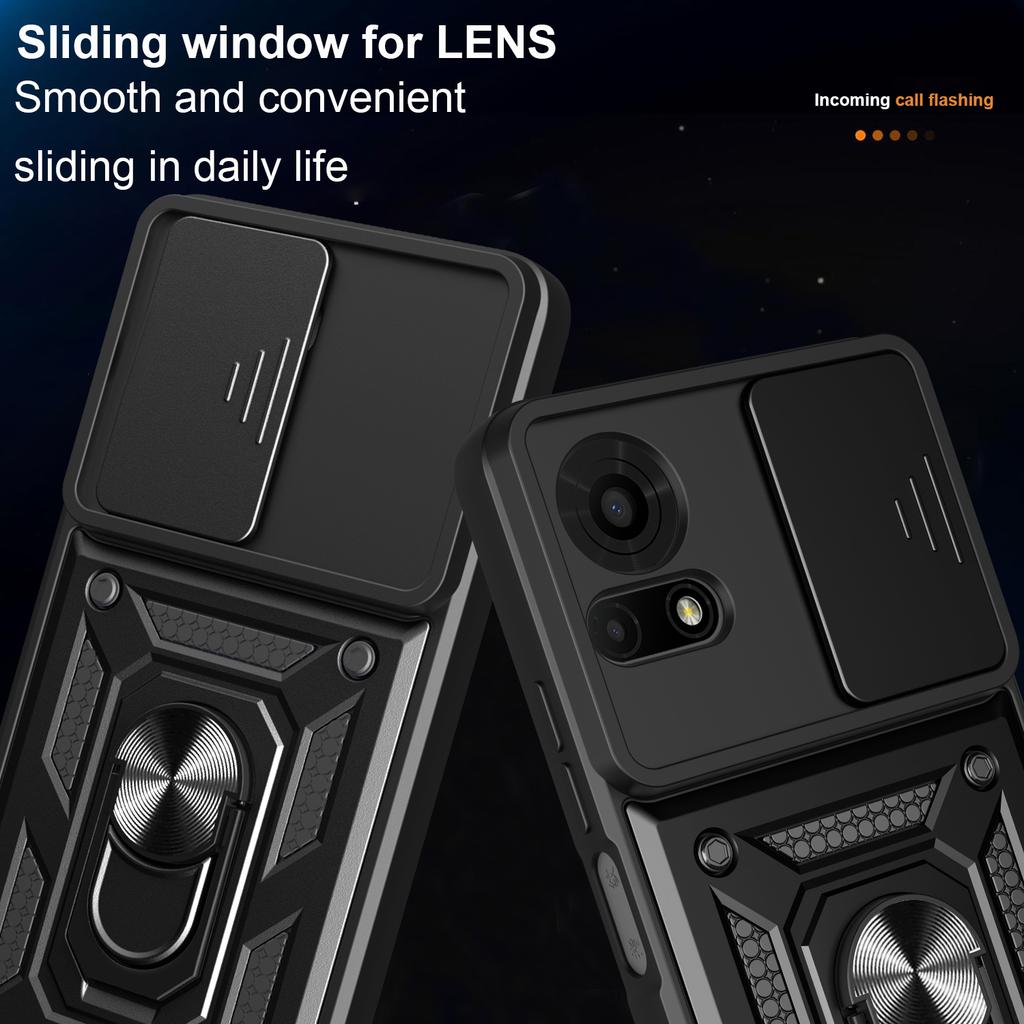 For TCL 50 LE Case with Slide Camera Lid PC+TPU Kickstand Phone Cover