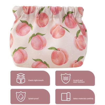 Lippenstifttasche, wasserdicht, Blumendruck, Metallfederöffnung, tragbare, leichte Schminktasche für unterwegs, Kopfhörer-/Schlüsselaufbewahrungstasche, Kosmetiktasche