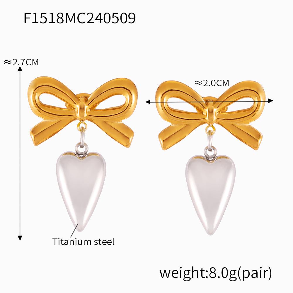 Design Female Hip-Hop Personality Trend Titanium Steel Plated 18K Gold Geometric Devil'S Eye Fringed Earrings Set
