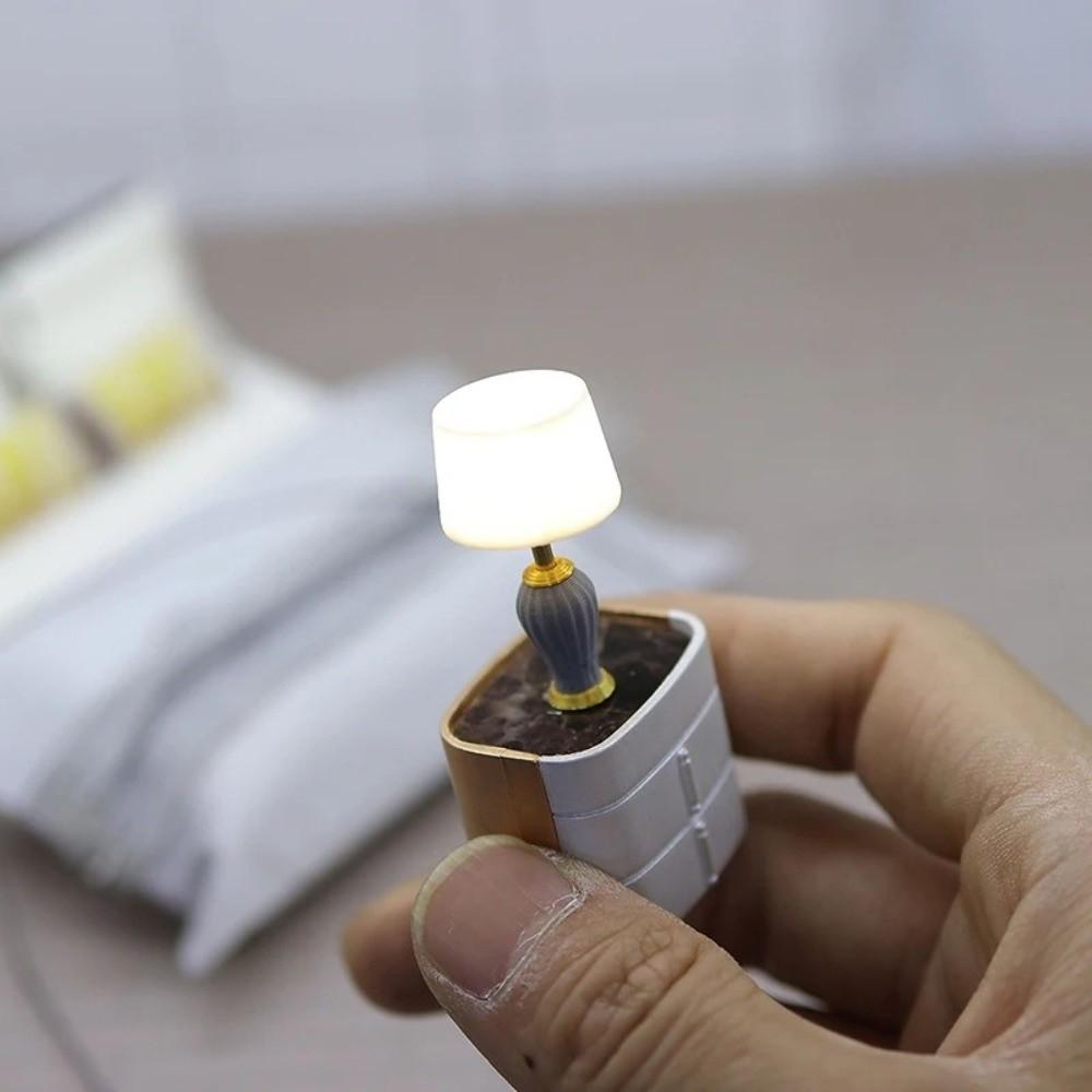 1PCS DIY Miniature Dollhouse Furniture 1:20 Mini Furniture Toy Lamp Desk Table Lamp  Baby Gift