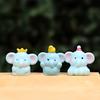 Mini Elephant Figurines Miniature Resin Fairy Garden Elephant Models Micro Moss Landscape DIY Terrarium Crafts for Dollhouse Aquarium Decor