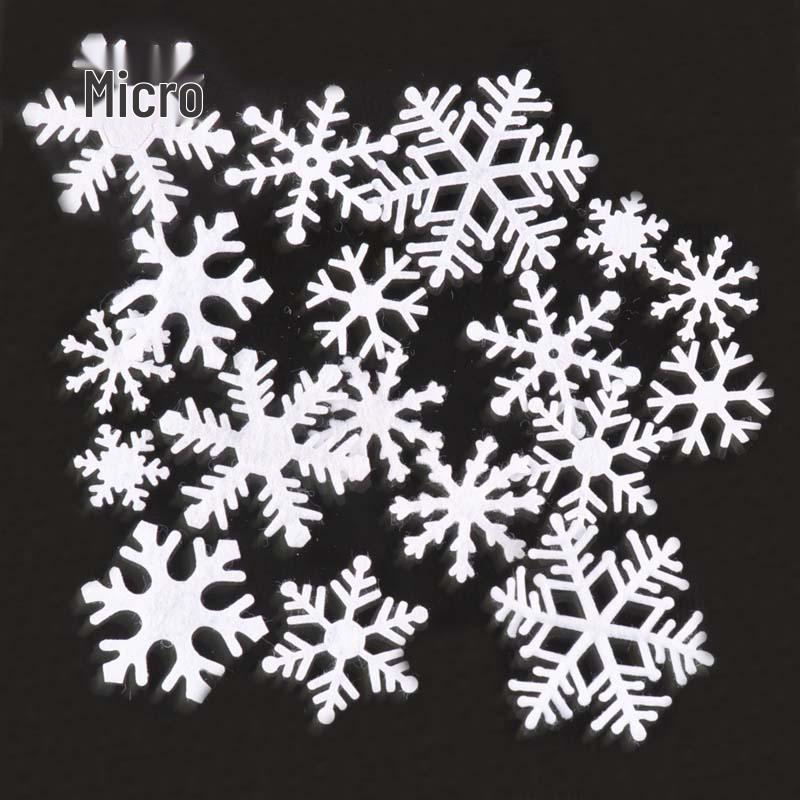 Mini Non-Woven Snowflake Christmas Decor with Silk Flower - No Back Adhesive