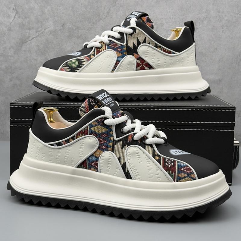 Fashion Vintage Fashion New Designers Men's All Match Patchwork Causal Shoes Flats Moccasins Walking Sneakers Zapatillas Hombre