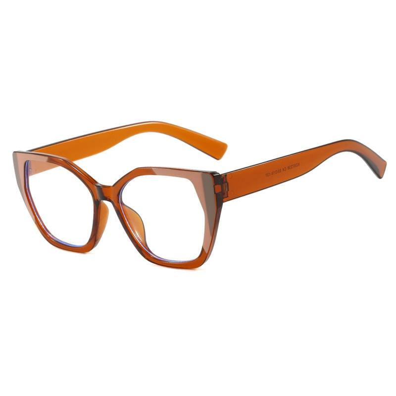 New Retro Cat Eye Anti Blue Light Glasses Ins Brand Simple Color Matching Frame Design Versatile Casual Unisex Glasses