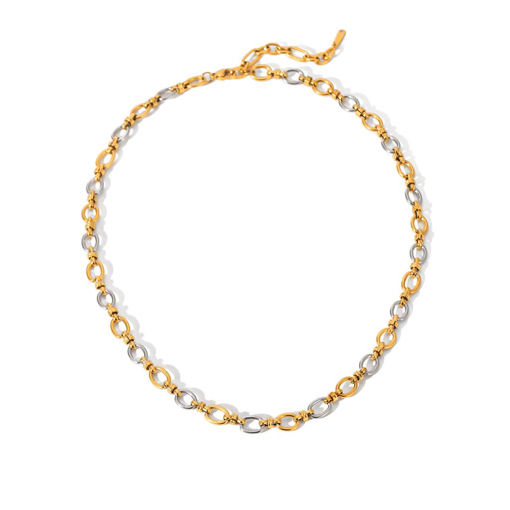 Euro-American Style Stainless Steel Necklace, Light Luxury High-end Layered Jewelry, Fashionable Versatile Clavicle Chain