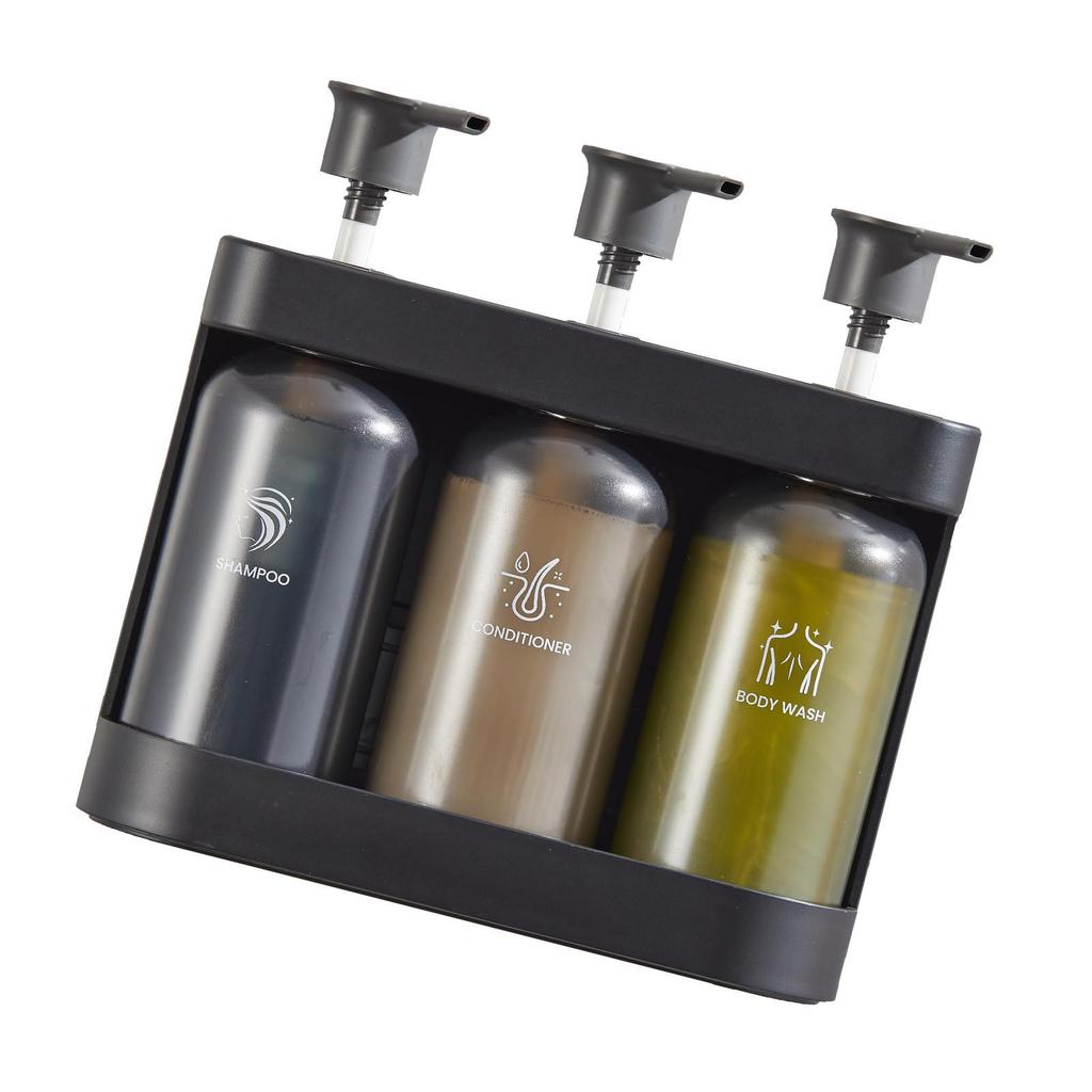 Shower Soap Dispenser Wall Mounted Shower Dispenser 3 Chamber Shampoo Conditioner Body Wash Dispenser for Bathroom