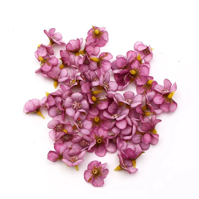 50pcs/bag Artificial Flower Heads 2cm Mini Flower DIY Garland Festival Decoration Wedding Decoration Home Ornament