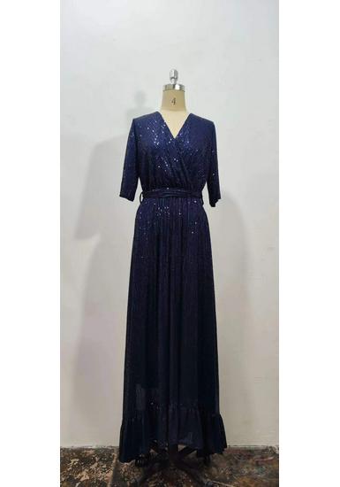 Elegante Europese Pailletten Avondjurk met Elastische Taille voor Dames