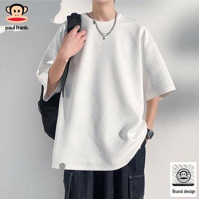 Tricou bărbătesc cu maneci scurte și textură gofrată
