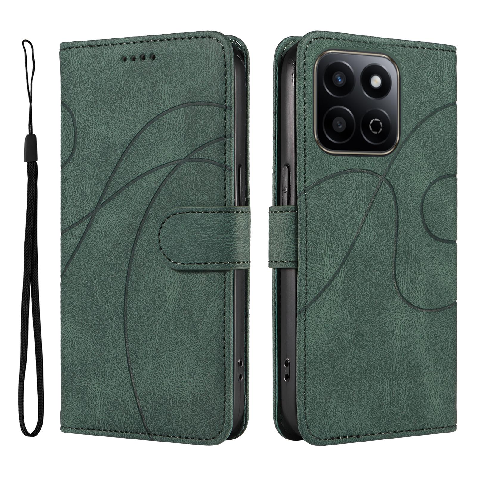 

For Honor Play 60 Plus 5G/Play 9T/X7c 4G/200 Smart 5G Stand Case Wallet Leather Phone Cover Curved Line E