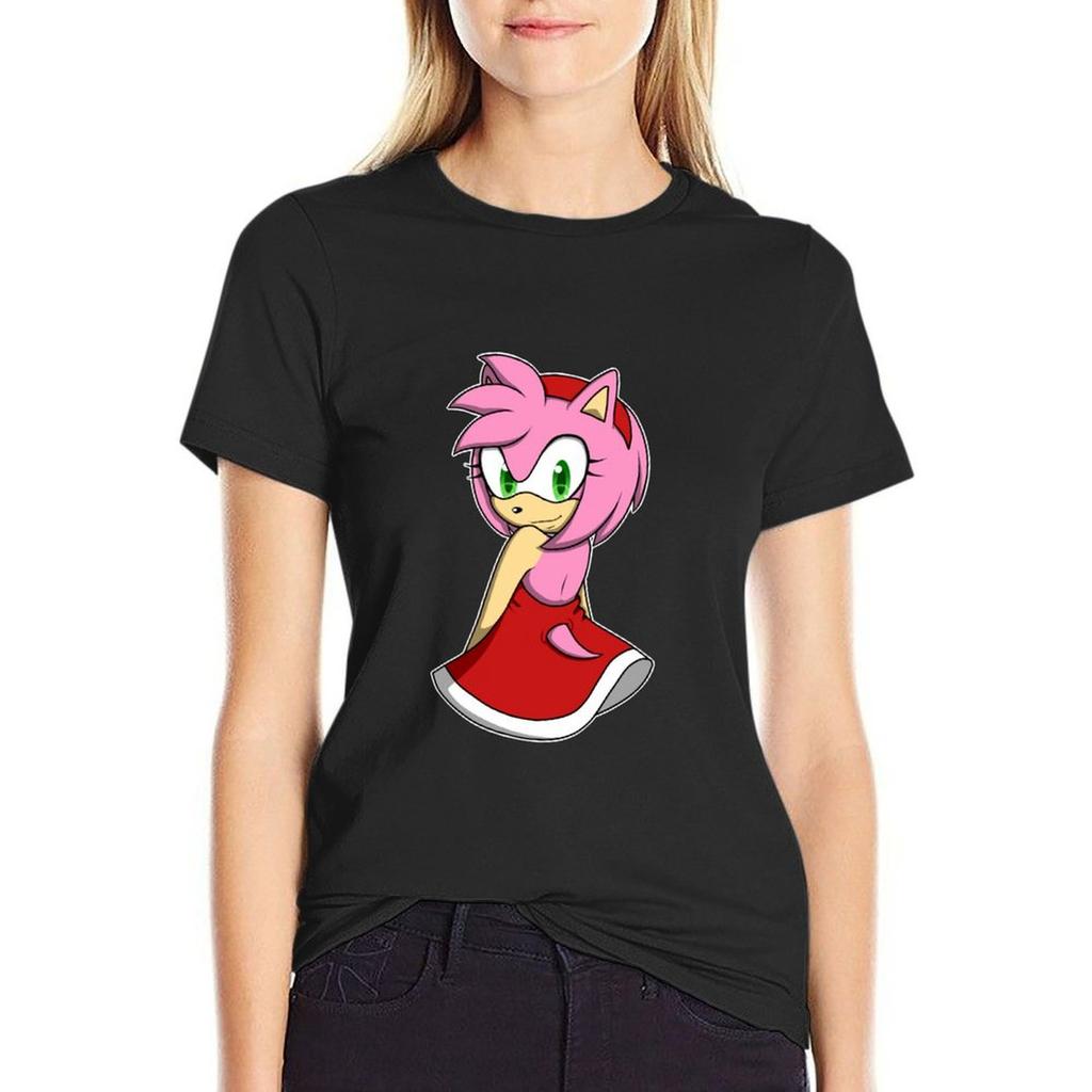 Amy Rose T-Shirt Tees Plus Size Tops Aesthetic Clothing Cute Tops Rock And Roll T Shirts For Women