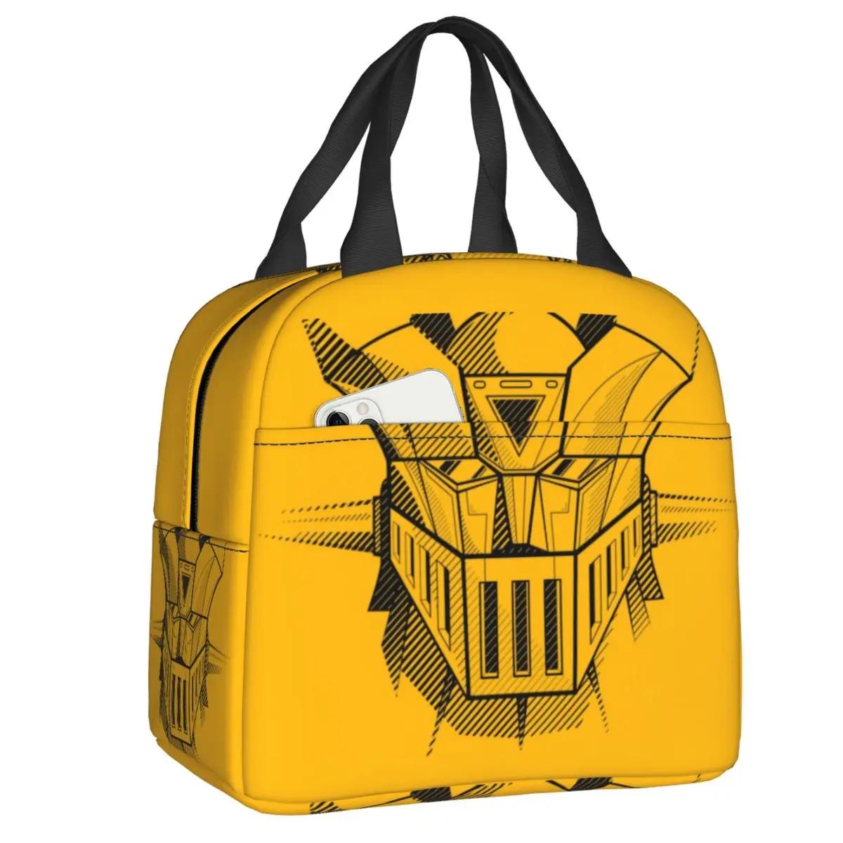 

Goldorak Grendizer Actarus Изолированная сумка для обеда для пикника НЛО-робот Goldrake Герметичный термохолодильник Bento Box Женщины Дети 22x20x13CM