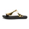 2024 Luxury Gold Flip Flops Man Metallic Leather Sandals Men Open-toe Slippers Comfort Outdoor Sandals For Men Chanclas Hombre