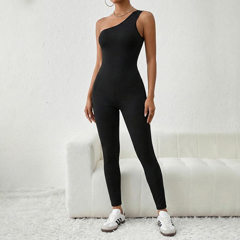 2024 Spring Trendy Women's One-Shoulder Slim Fit Jumpsuit