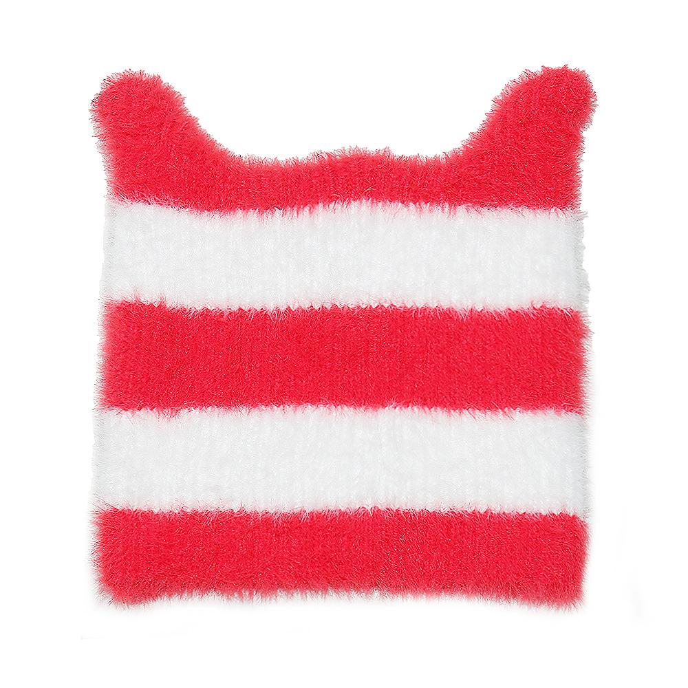 Korean Niche Fluffy Cat Ears Pointy Hat Cute Y2K Pullover Hat Plush Knitted Hat Children Winter