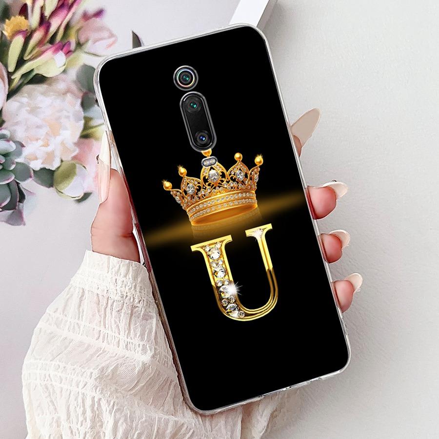 For Xiaomi Mi 9T Case Mi 9T Pro Phone Back Cover Pink Black 26 Letter Soft Silicone Funda For Xiaomi Mi9T  9 Tpro Couqe