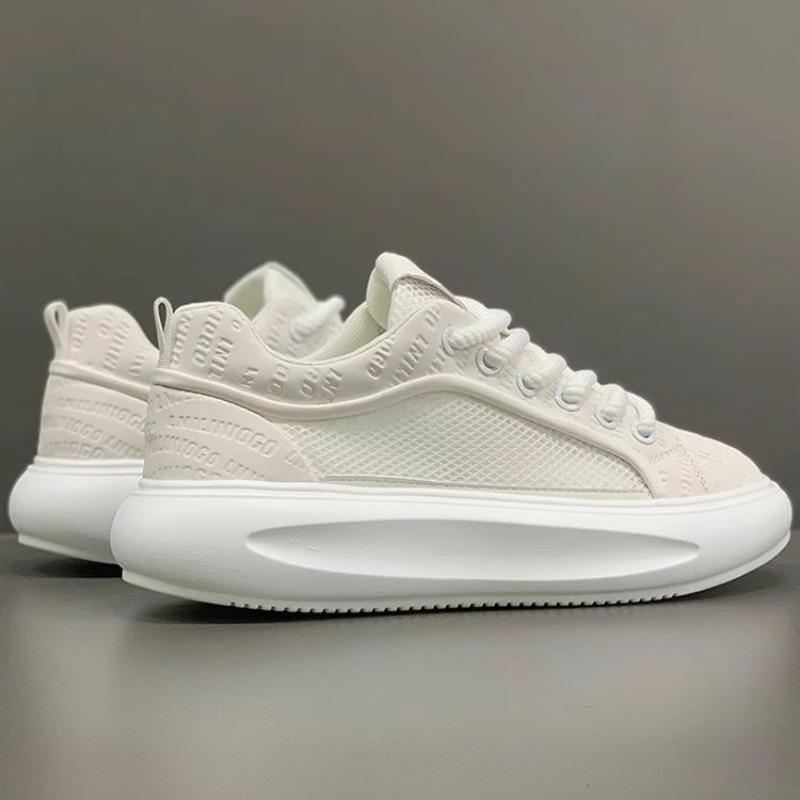 Sommer Herrenschuhe neue Mesh atmungsaktive dicke Grundplatte Schuhe Herren weiche Sohle Mode vielseitige lässige weiße Schuhe