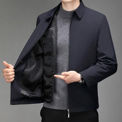 Nuovi Vestiti di Cotone da Uomo Mezza Età di Alta Gamma Business Casual Cerniera Scarico Fodera di Cotone Ispessita Giacca Esecutiva da Lavoro Uomo