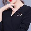 Koreaanse Bril Kristal Strass Broche Speld Herenpak Overhemd Luxe Broches Sjaal Corsage Reversspeldjes Mode Sieraden Cadeaus