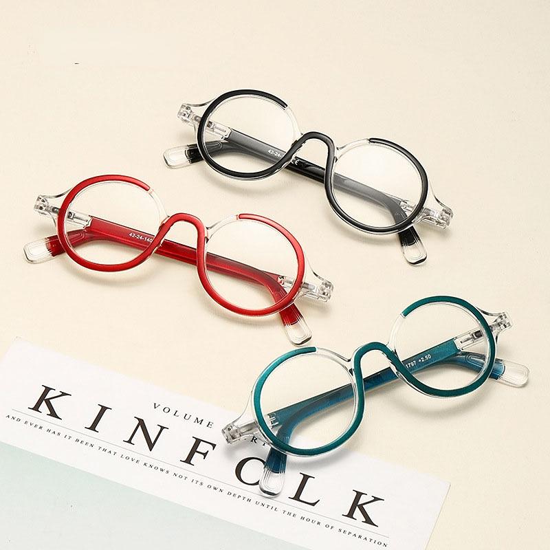 Reading Glasses Women Small Round Frame Vintage Blue Light Farsighted Eyewear 0 to +4 0 with Free Cloth