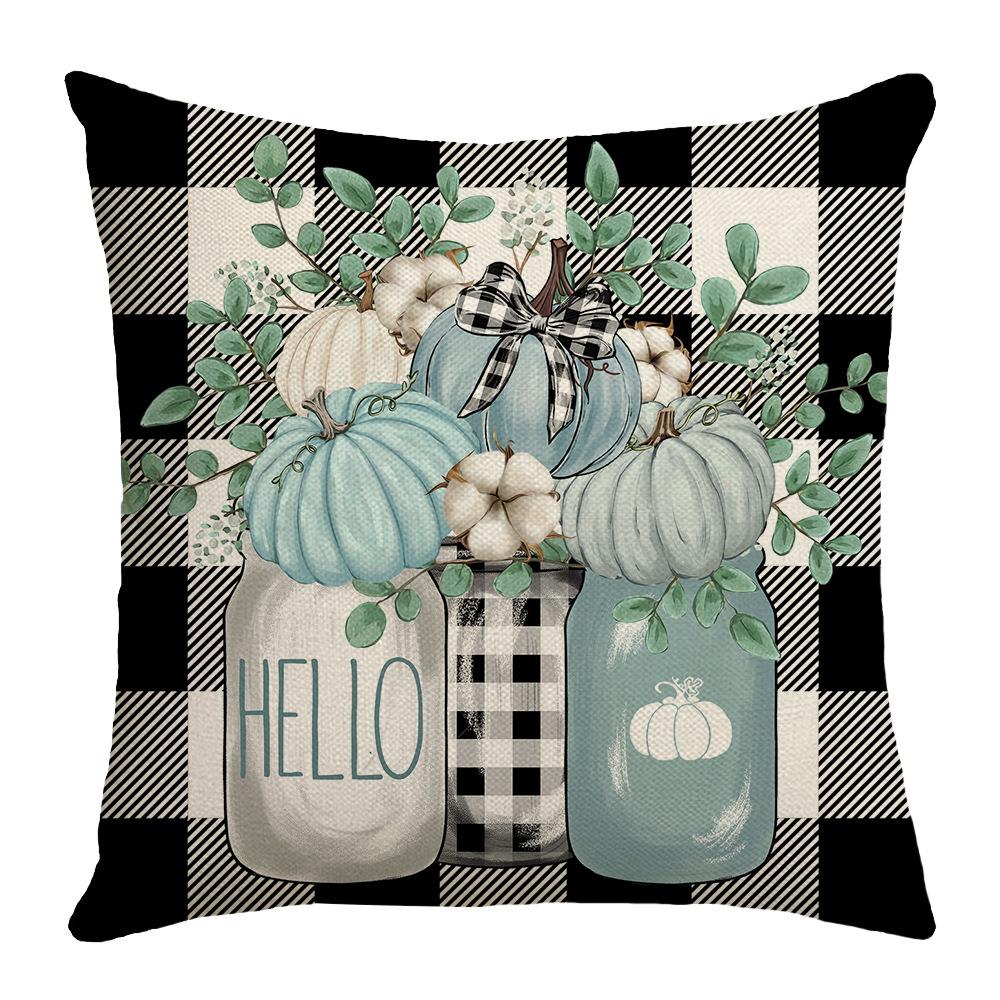 Autumn New Sofa Printed Maple Leaf Pillow Indoor Living Room Sofa Bedside Linen Waist Pillow