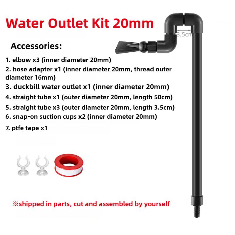 PVC Aquarium Water Inlet Outlet Pipe Tube Fitting Water Skimmer Inflow Outflow Fish Tank Filter Accessories Fishbowl Equipment