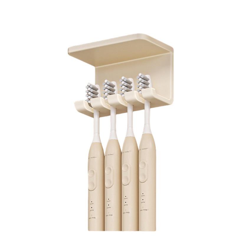 

Bathroom Toothbrush Holder Toothbrush Storage Rack No Drilling Organizer Cream White