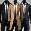 Abrigo largo de doble botonadura para otoño e invierno Abrigo de lana para hombre Abrigo ajustado para hombre