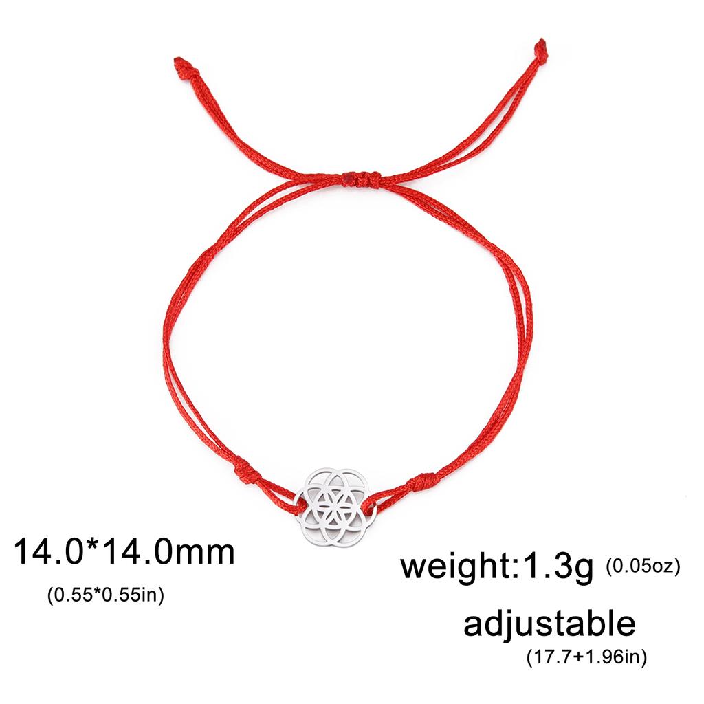 Flower of Life Charm Bracelets Stainless Steel Sacred Geometry Mandala Bracelets Amulet Jewelry for Women Wedding Gifts