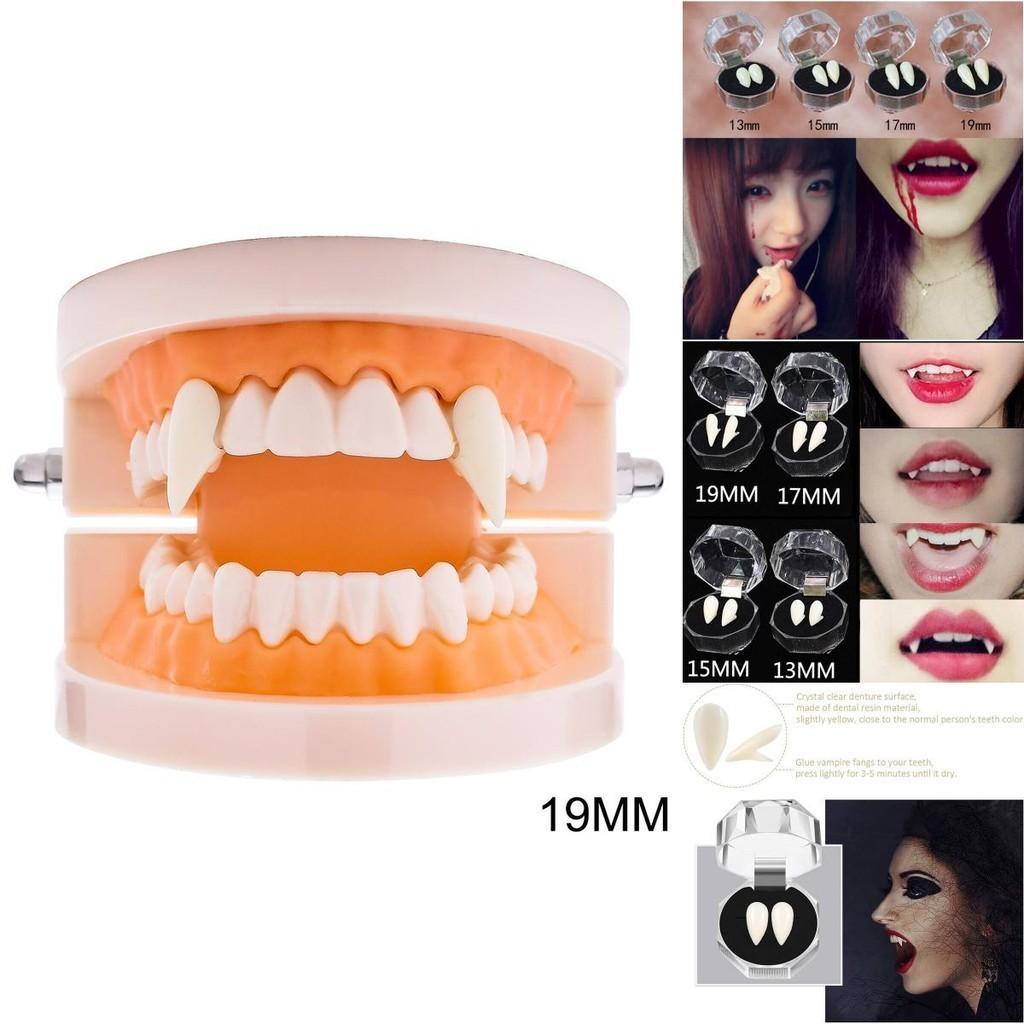 Realistic Halloween Vampire Fangs Teeth Kit With Solid Adhesive And Customizable Sizes