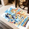 Soccer Fun Bluey Personalized Name Floor Mat Design for Bedrooms Decorate Room Outdoor Entryway Antislip Carpet Decorate Offices