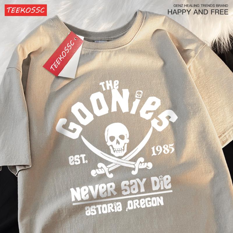 Die Goonies sagen niemals stirb T-Shirts Herren Damen Bequemes Rundhals-T-Shirt Atmungsaktive Baumwoll-T-Shirts Street Locker Partnerlook
