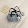 Small-sized Hand-held Boston-style Bag - Stylish Denim Bag for Office Commuting, Single-shoulder Cross-body Bag