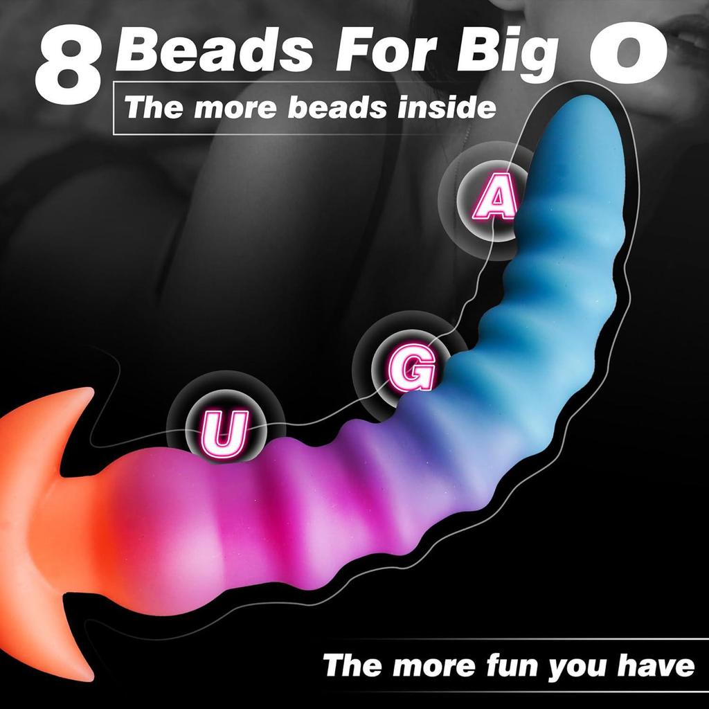 Luminous Silicone Spiral Anal Plug - Super Long Outdoor Wear Expander Dildo SM Toy