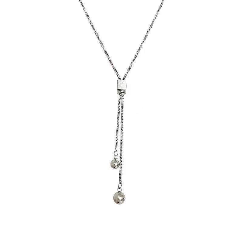 

Adjustable titanium steel long necklace women s ins hip-hop chain T-shirt sweater chain sweet and non-fading cold wind accessories