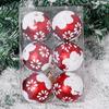 6/24pcs Colored Painting Christmas Balls Glitter Christmas Tree Hanging Pendant Ornament Home New Year Party Gift Decoration
