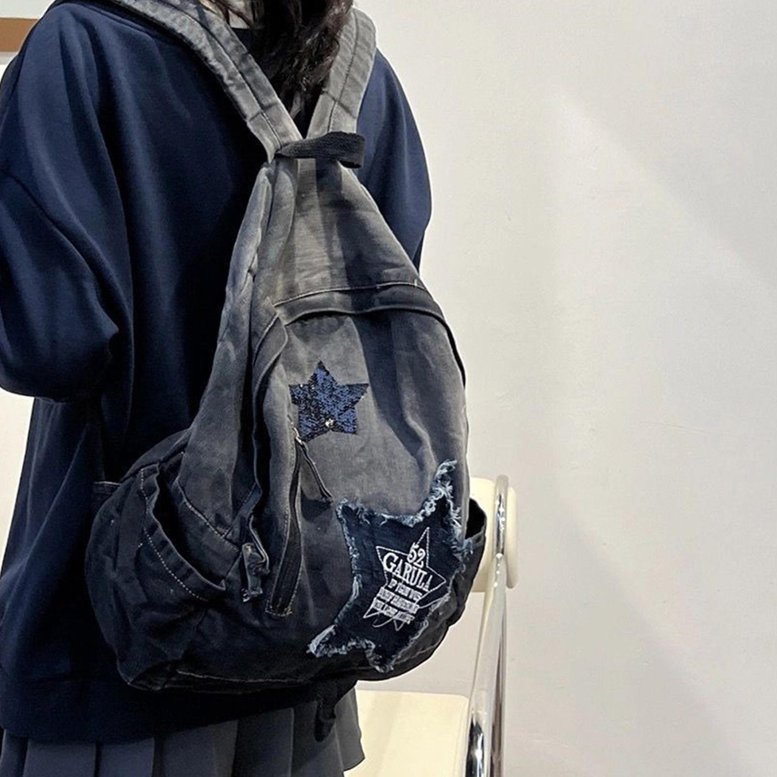 

Модный градиентный джинсовый рюкзак One Size чёрный