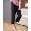 Pasite Women's Elastic Waist Straight-Leg Cropped Pants