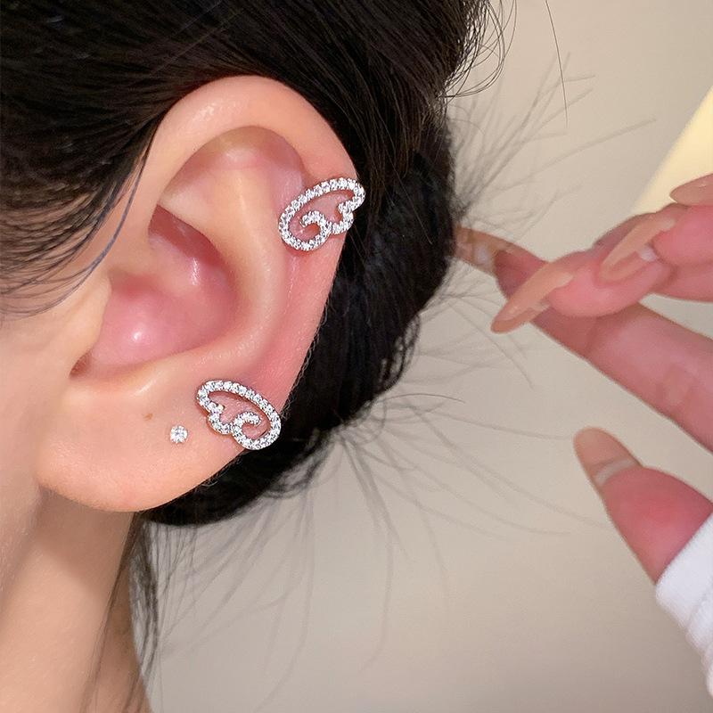 

Набір із 3 шт. Блискучі сережки-цвяшки Ангельські крила для жінок, вінтажні, для пари, креативні, розкішні, кристалічні, геометричні, персоналізовані, сережки-хрестики