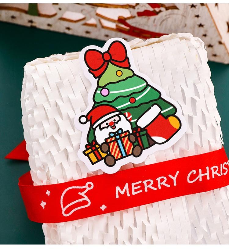 30 Sheets Christmas Tree Shape Sticky Notes Self Adhesive Note Pads Memo Pad Xmas Gift Packing Decorative Labels Stickers