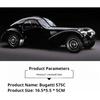 1/28 Scale Vehicle Model Super Classic Vintage Pull Back Toy Car Educational Collection Door Open Car Model Gift Children Gift Car for Bugatti