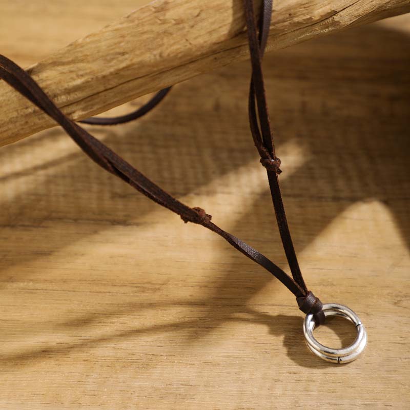 Vintage Metal Circle Pendant Necklace For Men Women Hip Hop Black Long Rope Adjustable Neck Chain Necklace Jewelry Gifts 2025