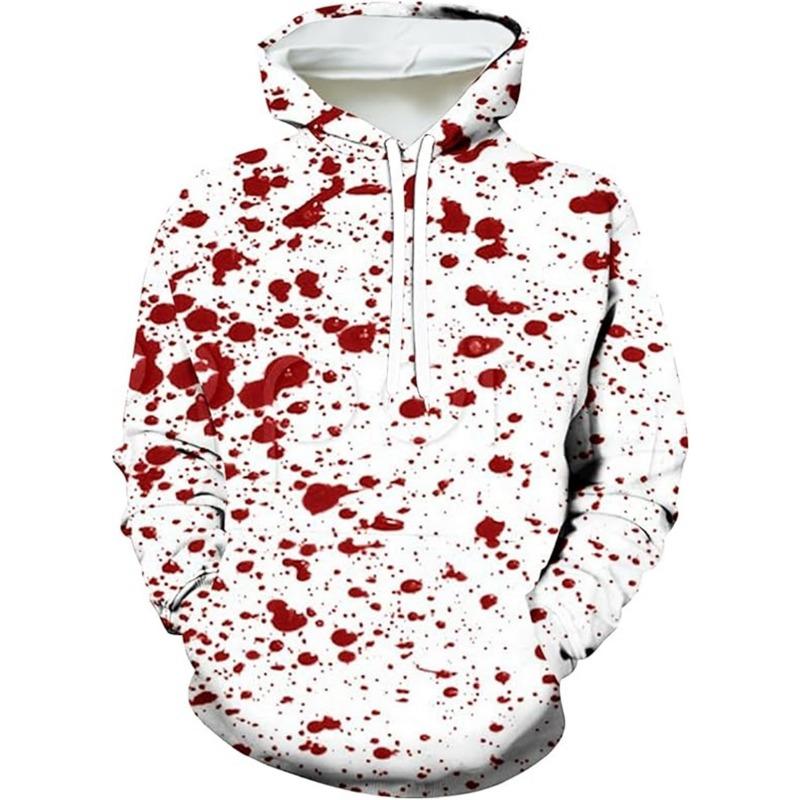 Spring And Autumn Fashion Men's Hoodie Bloody Graphic 3D Print Hoodies Casual Boy Sweatshirt Women's Oversized Top Clothing