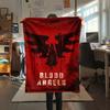 1Pc Blood Angels Cool Print Flannel Blanket, High Quality Comfortable for All Seasons, Home Decor, Warmth and Comfort, Perfect for Christmas Gifts 09
