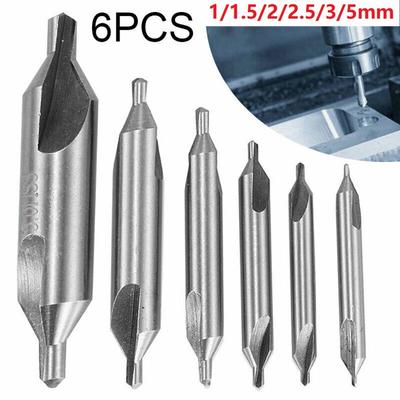 Accessories 6pcs Center Drill Bits 5/3/2.5/2/1.5/1mm 60 Degree
