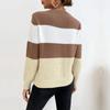 Vintage Mode Elegant Lässig Damen Herbst Colorblocking Langarm Rundhals Pullover Damen