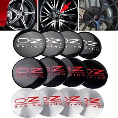 Set of 4 56Mm OZ Badge Car Wheel Hub Center Cap Stickers Suitable for OZ Racing 3D Badge Stickers Automotive Styling Decoration