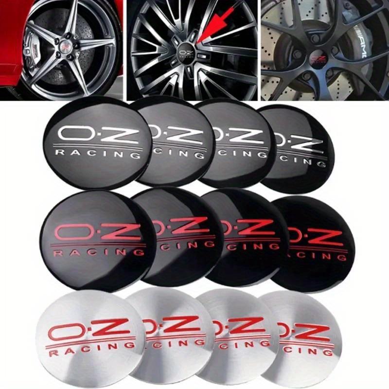 Set di 4 Adesivi Tappo Centrale Mozzo Ruota Auto Emblema OZ da 56 mm Adatti per Adesivi Emblema 3D OZ Racing Decorazione Styling Automobilistico